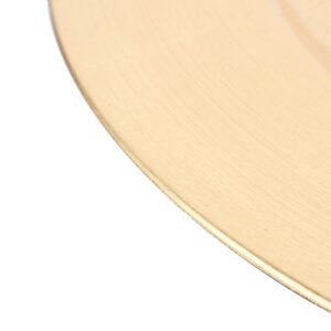 USA Party Flower 13 Inch Elegant Hand Brushed Finish Plastic Charger Plate Set of 12 (Gold)