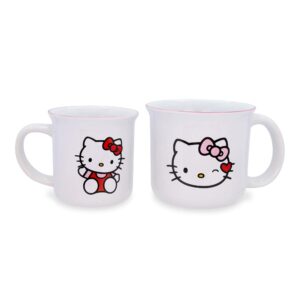 toynk hello kitty 9 and 16 ounce ceramic camper mug set of 2