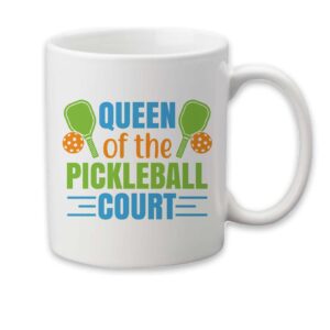 CANARY ROAD Queen of the Pickleball Court Mug | Pickleball Accessories | Gift For Grandma | Gifts For Her | Mothers Day Gift | Unique Mom Gift | Gift for Pickleball Player | Pickleball Player Mug