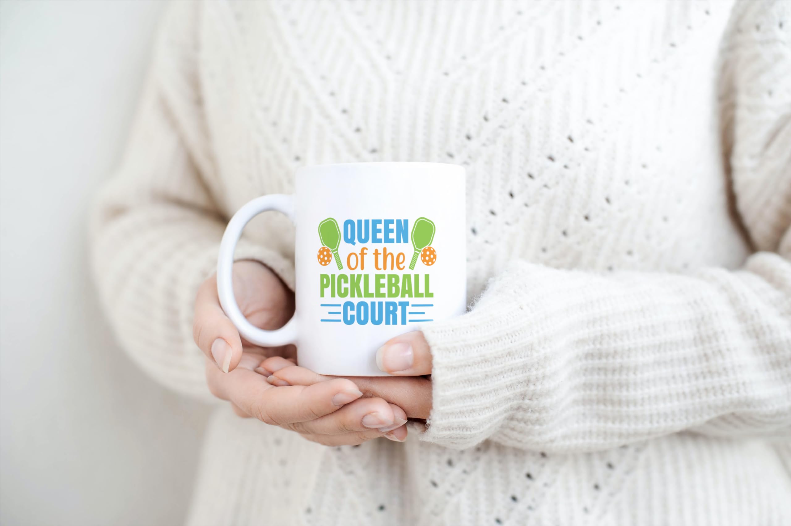 CANARY ROAD Queen of the Pickleball Court Mug | Pickleball Accessories | Gift For Grandma | Gifts For Her | Mothers Day Gift | Unique Mom Gift | Gift for Pickleball Player | Pickleball Player Mug