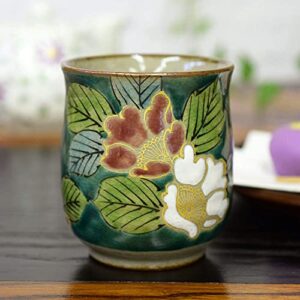 Japanese Yunomi Tea Cup Camellia KUTANI YAKI(ware)