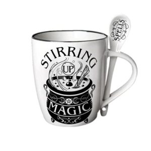 pacific giftware stirring up magic spells tea coffee mug & spoon set witches brew