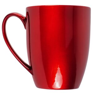 Elanze Designs Cardinal Red Glossy Finish 10 ounce New Bone China Coffee Cup Mugs Set of 4