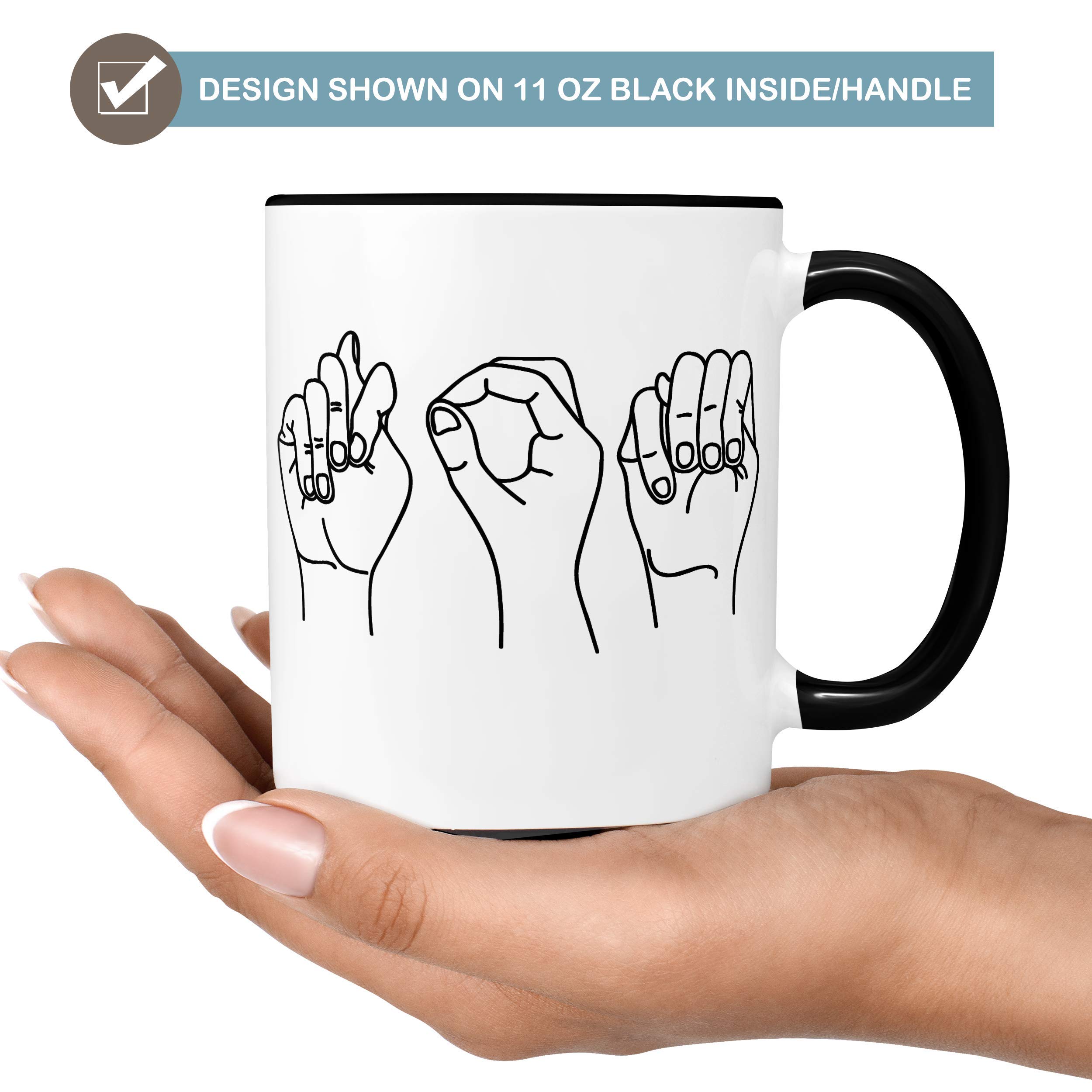 Customized ASL Name Coffee Mug Sign Language Fingerspelling Personalized Cup