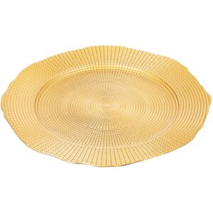 TOPZEA 12 Pack Gold Charger Plates, 13 Inch Plastic Dinner Under Plates Elegant Charger Service Ware Base Plate Bulk Reusable Decorative Round Placemat for Wedding, Banquet Table Setting Decor