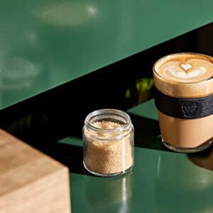 KeepCup 12oz Reusable Coffee Cup. Toughened Glass Cup & Non-Slip Silicone Band. 12-Ounce/Medium, Black