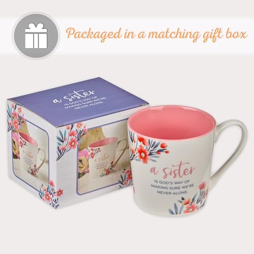 Christian Art Gifts Ceramic Scripture Coffee and Tea Mug for Sisters 14 oz Pink Floral Microwave & Dishwasher Safe Bible Verse Mug - Proverbs 31:29