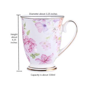 AWHOME Royal Fine Bone China Coffee Mug Assorted colors Tea Cup about 11oz /330ml (1, red)