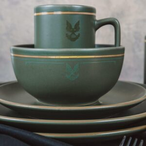 HALO Master Chief 117 Stoneware 8-Piece Dinnerware Set | Plates, Bowls, Mugs