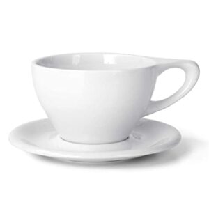 notneutral lino porcelain cup & saucer large latte 12 oz (white, 1)