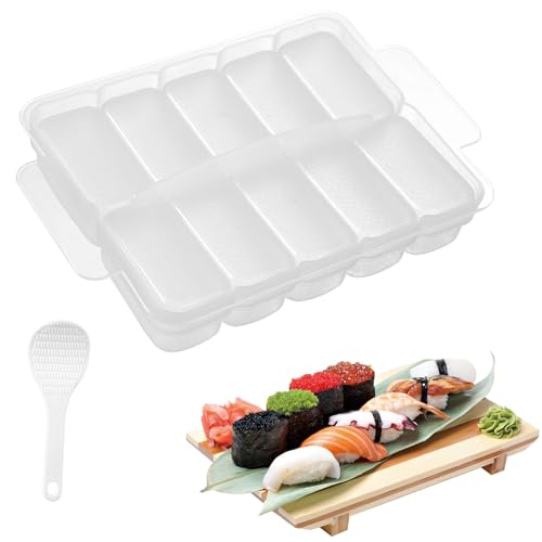 AYCCNH 10 in 1 Mini Japanese Onigiri Sushi Mold, Nigiri Bento Rice Ball Mold Rectangular Sushi Maker