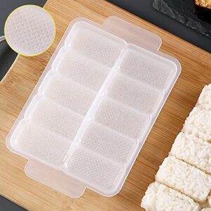 AYCCNH 10 in 1 Mini Japanese Onigiri Sushi Mold, Nigiri Bento Rice Ball Mold Rectangular Sushi Maker