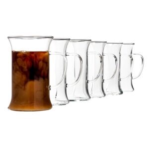 simax glassware irish coffee tea glasses - cold, heat, and shock resistant borosilicate glass, microwave and dishwasher safe, includes six (6) 8.5 ounce cups
