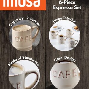 IMUSA USA 6pc 3oz Beige CAFÉ Espresso Cups