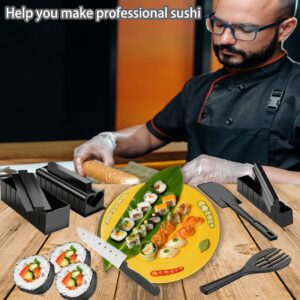 ELEDUCTMON Sushi Making Kit for Beginners - Original Sushi Maker Deluxe Exclusive Online Video Tutorials Complete with Sushi Knife 11 Piece DIY Sushi Set - Easy and Fun - Sushi Rolls - Maki Rolls