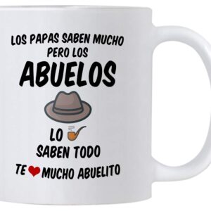 Regalos para el Mejor Abuelo del Mundo. 11 oz Abuelito Coffee Mug. Grandpa Cups in Spanish. Taza de Regalo de dia del Padre o Cumpleanos. (White)