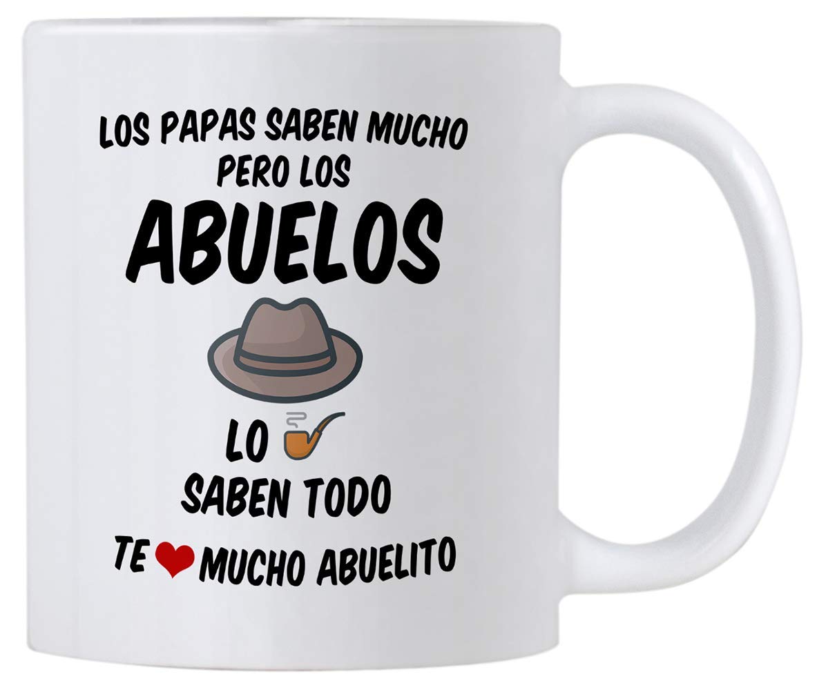 Regalos para el Mejor Abuelo del Mundo. 11 oz Abuelito Coffee Mug. Grandpa Cups in Spanish. Taza de Regalo de dia del Padre o Cumpleanos. (White)