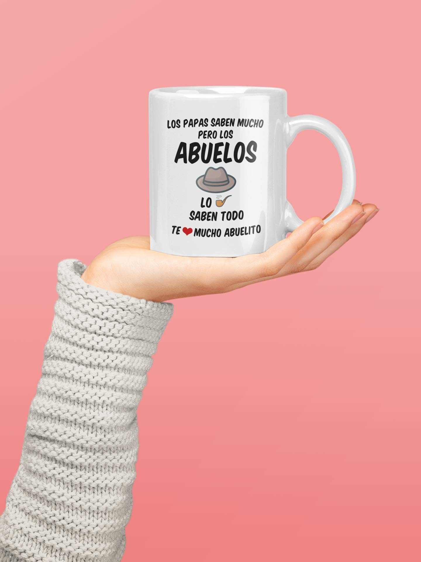 Regalos para el Mejor Abuelo del Mundo. 11 oz Abuelito Coffee Mug. Grandpa Cups in Spanish. Taza de Regalo de dia del Padre o Cumpleanos. (White)