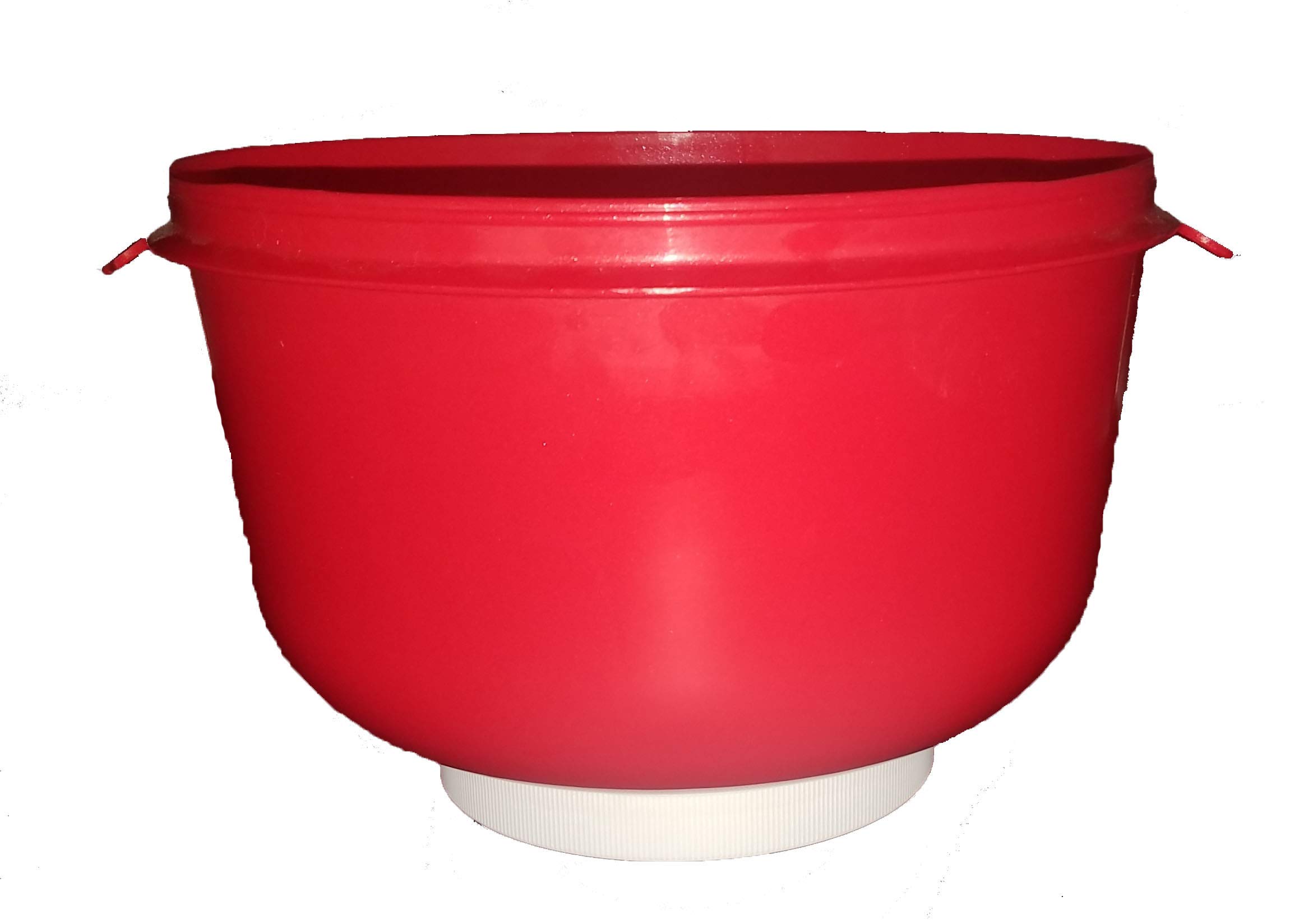 APSI Store Kernel Katcher Popcorn Bowl Set - Popcorn Bowl Strainer Sifter Shaker Kernel Catcher and Separator, Large and Reusable With Lid, Dishwasher Safe, Recycled Plastic with Handle (Red)