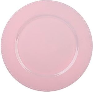palais dinnerware 'plaque de charge' collection - 13" elegant charger plate (4, pink with bead finish)