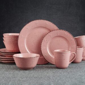 Pfaltzgraff Pink Flamingo 16 Piece Dinnerware Set, Service For 4, Pink