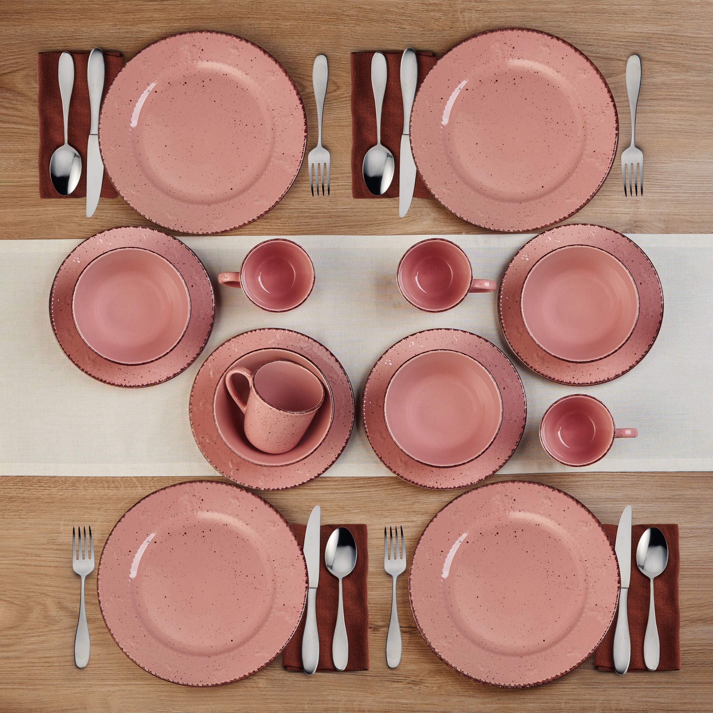 Pfaltzgraff Pink Flamingo 16 Piece Dinnerware Set, Service For 4, Pink