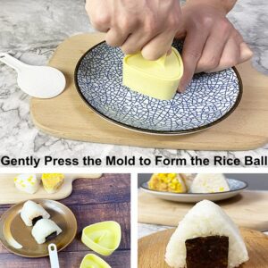 HiYi Triangle Onigiri Sushi Mold Press Molds Non Stick Sushi Making Kit 1 Each Large & Small DIY Rice Ball Maker Mold Sets, Sushi Bento Nori Seaweed Kitchen Rice Ball Mold DIY Kitchen Gadget, Pink