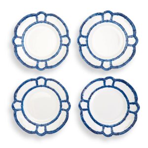 two's company set of 4 blue bamboo touch dinner plate