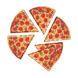 supreme housewares pizza slice shaped plates set of 6, 9 inch melamine pizza plates