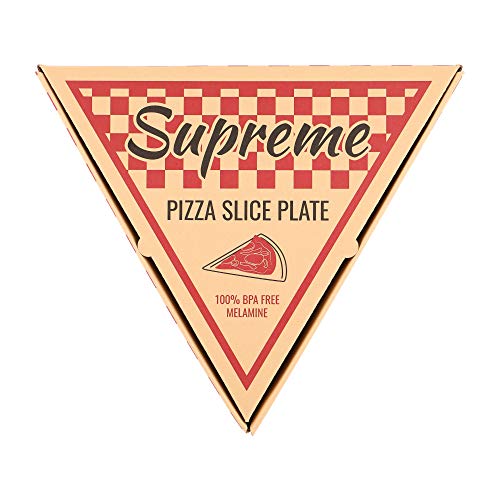 Supreme Housewares Pizza Slice Shaped Plates Set of 6, 9 Inch Melamine Pizza Plates