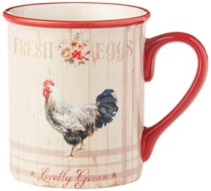 certified international famhouse 16 oz. mugs,set of 4 assorted designs