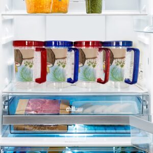 Easicozi It's 5 O'Clock Somewhere Party Parrot Double Wall Gel Frosty Freezer Ice Mugs Clear 16oz Set of 2