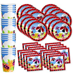 little lady bug birthday party supplies set plates napkins cups tableware kit for 16