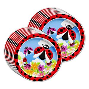 Little Lady Bug Birthday Party Supplies Set Plates Napkins Cups Tableware Kit for 16