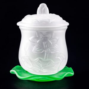 qinlang 1pc white glass altar cup, buddha water cup, offering cup for altar, buddhist supplies