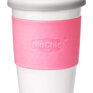 MOCHIC CUP Reusable Coffee Cup with Lid Portable Travel Mug with Non-Slip Sleeve BPA Free Dishwasher and Microwave Safe Friendly Coffee Mug (Pink,16oz)