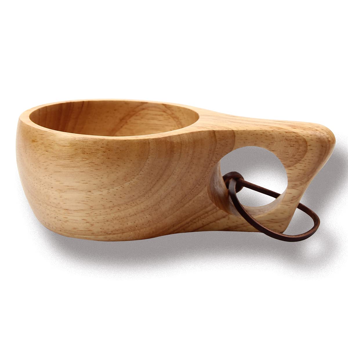 Mochiglory Wooden Cup Camping Cup Nordic Style Handmade Natural, Portable Wood Mug Drinking Cup for Coffee, Tea and Milk