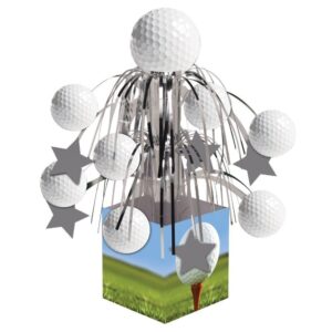 creative converting sports fanatic, golf centerpiece with mini cascade and base, white (2-pack)