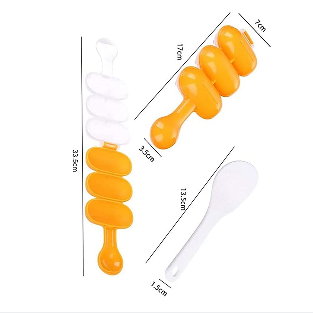 nanaxagly Rice Ball Molds DIY Sushi Balls Making Mould Kitchen Diningroom Tools for Shake DIY Lunch with a Mini Rice Spoon