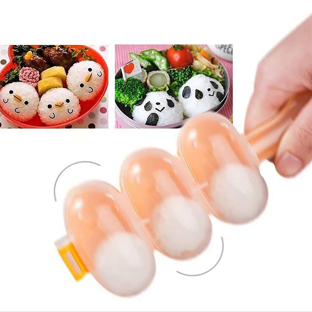 nanaxagly Rice Ball Molds DIY Sushi Balls Making Mould Kitchen Diningroom Tools for Shake DIY Lunch with a Mini Rice Spoon