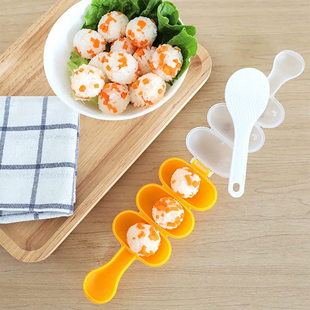 nanaxagly Rice Ball Molds DIY Sushi Balls Making Mould Kitchen Diningroom Tools for Shake DIY Lunch with a Mini Rice Spoon