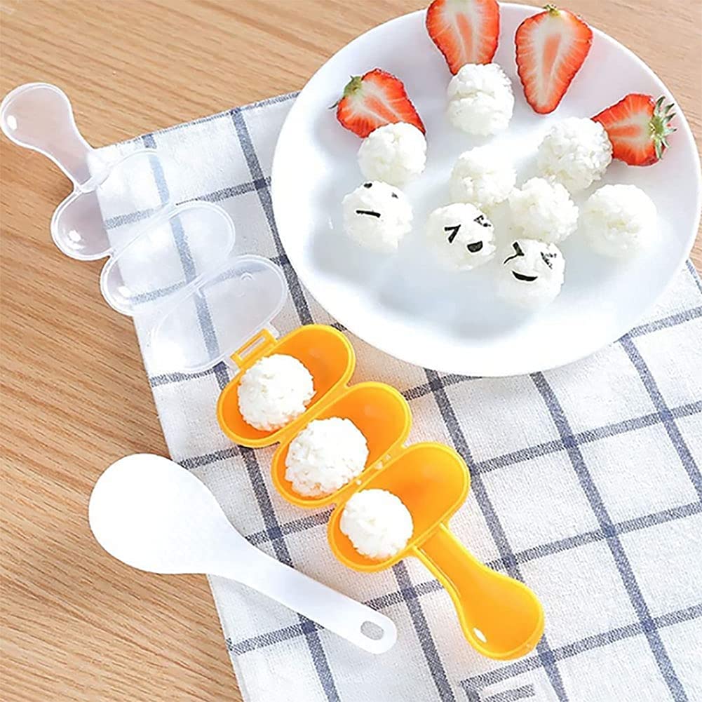 nanaxagly Rice Ball Molds DIY Sushi Balls Making Mould Kitchen Diningroom Tools for Shake DIY Lunch with a Mini Rice Spoon