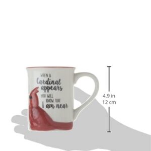 Enesco Our Name is Mud Bereavement Comforting Cardinal Always Near Sculpted Coffee Mug, 1 Count (Pack of 1), Multicolor