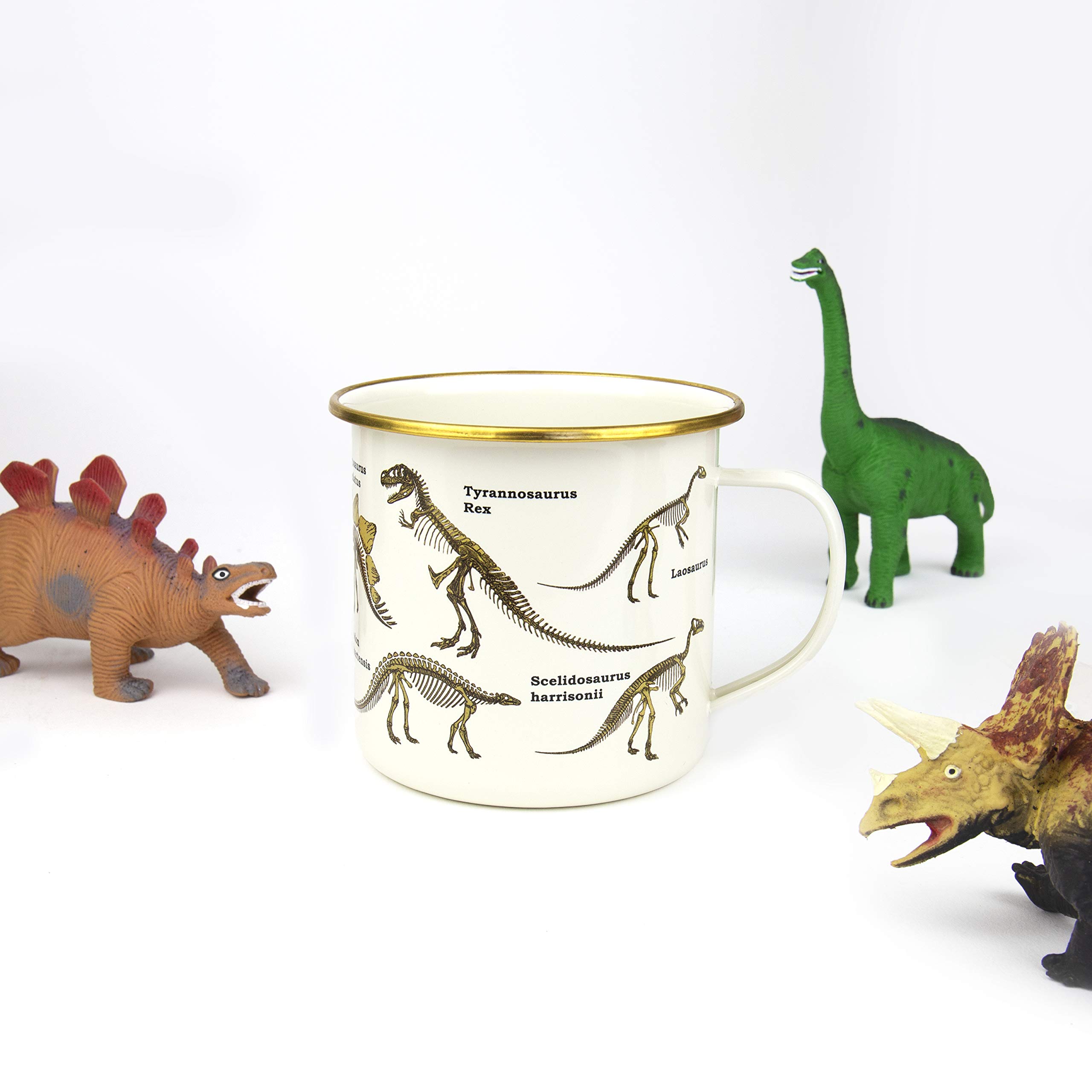 Gift Republic Dinosaur Enamel-Mug, 1 Count (Pack of 1), Multi, 500ml