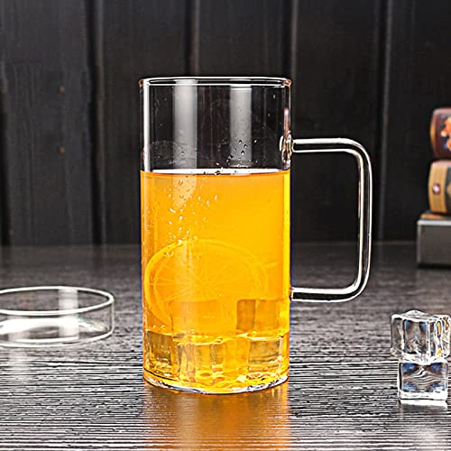 FLFK 20 Ounce Borosilicate Glass Coffee Mug Cup TeaCup-Glass Lid- High Capacity-Premium Quality Tea Mug for Reading