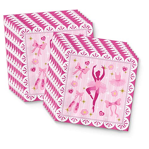 Little Ballerina Birthday Party Supplies Set Plates Napkins Cups Tableware Kit for 16