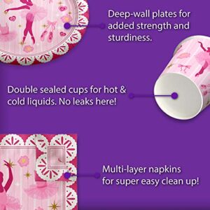 Little Ballerina Birthday Party Supplies Set Plates Napkins Cups Tableware Kit for 16