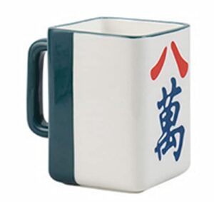 lmljoo mahjong coffee cup（400ml） mahjong gifts for women and men, funny gifts for mahjong lovers (red)