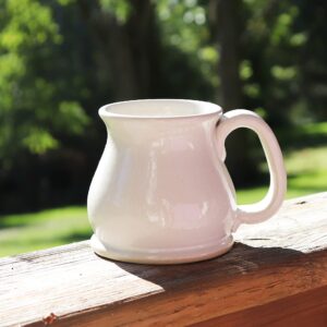 SHS Collection USA Handmade 12oz Coffee Mug Potbelly (High Gloss White)