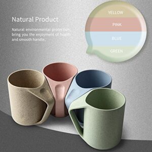 UPSTYLE Retro Eco-friendly Wheat Straw Lightweight Cup Biodegradable Mug Plastic Tumbler for Water, Coffee, Milk,Tea Size 13.5 oz (pack of 4)